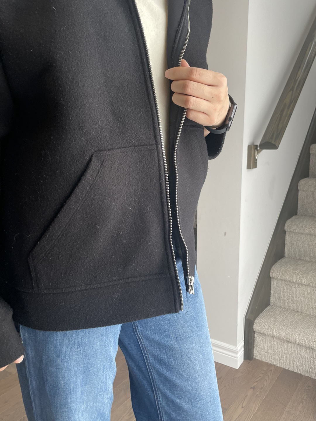 Zara Black Zip-Up Hoodie, L - photo 4