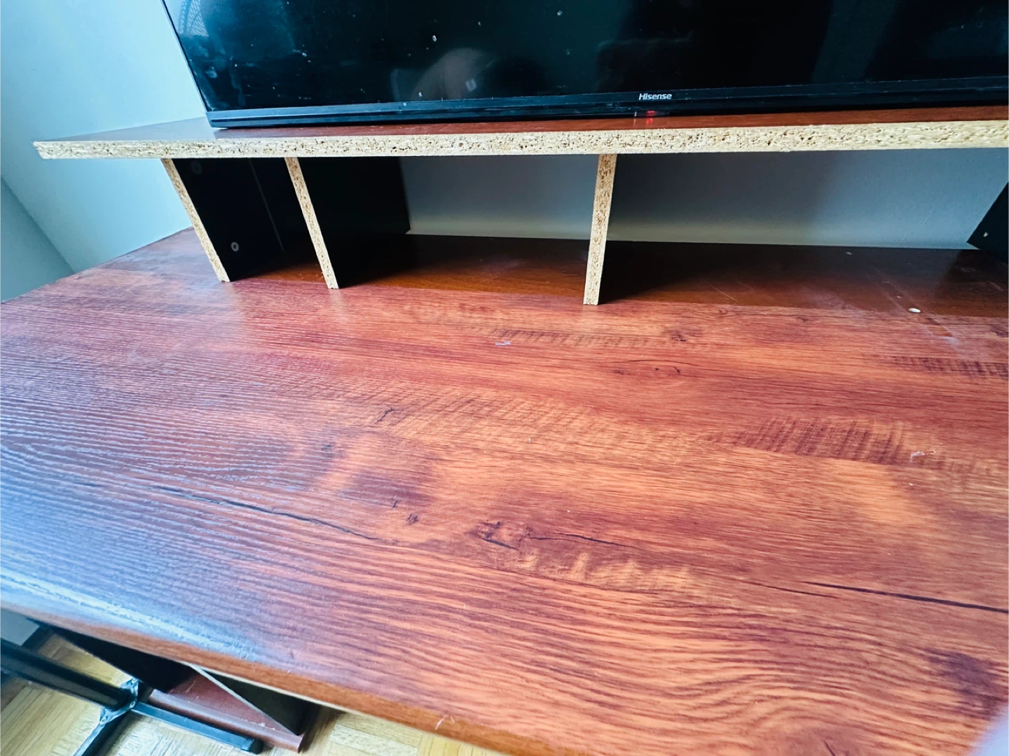 Wooden computer desk with shelves - photo 4