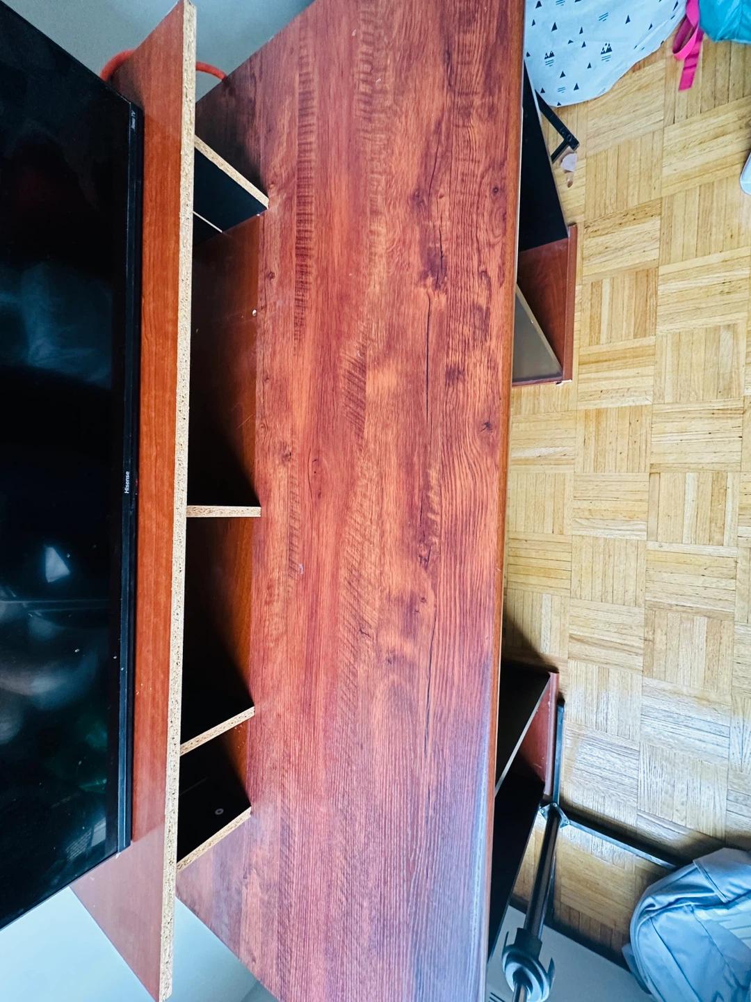Wooden computer desk with shelves - photo 3