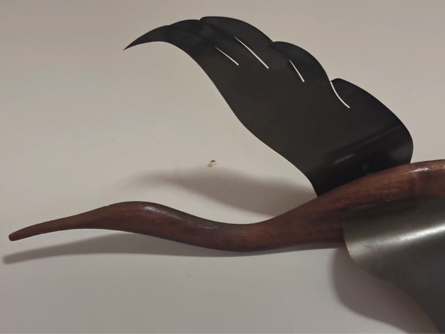 Large Mid Century Wood and Metal Goose Wall Hanging - photo 3