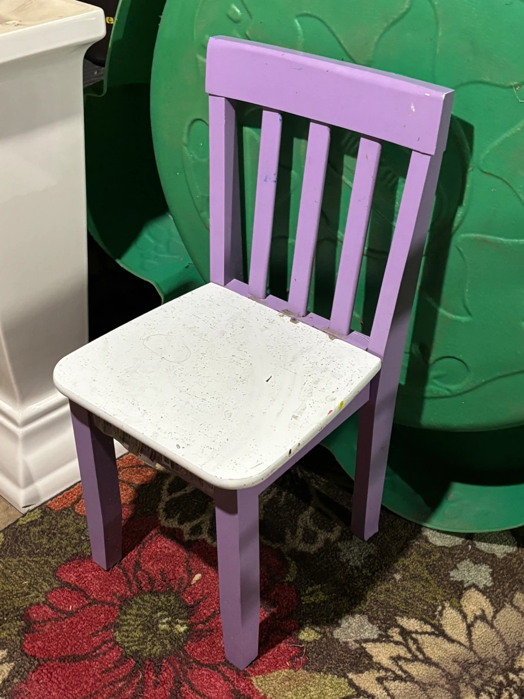 Kids Wooden Chair - Purple and White