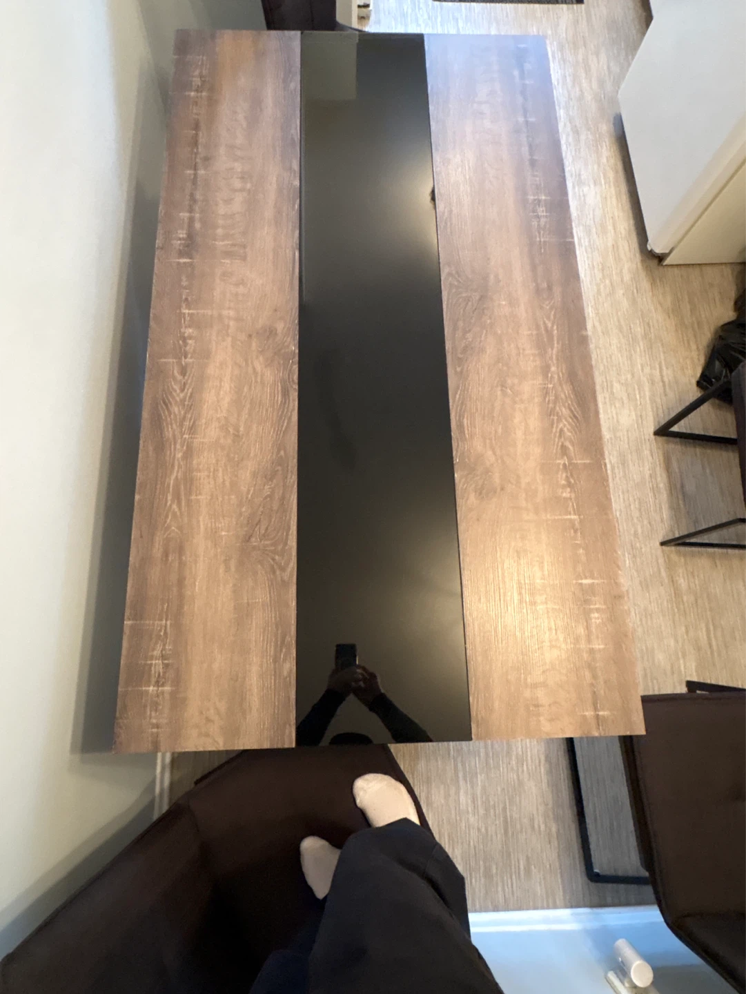 Modern Dining Table with Wood and Black Accent - photo 2