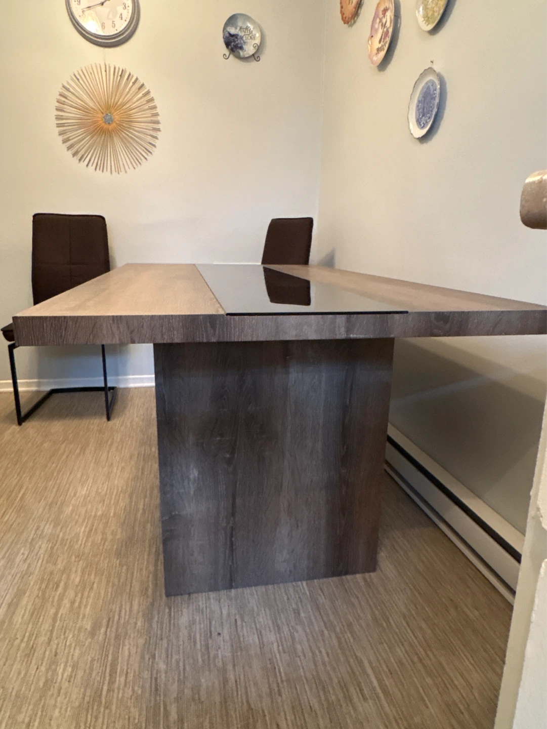 Modern Dining Table with Wood and Black Accent - photo 3