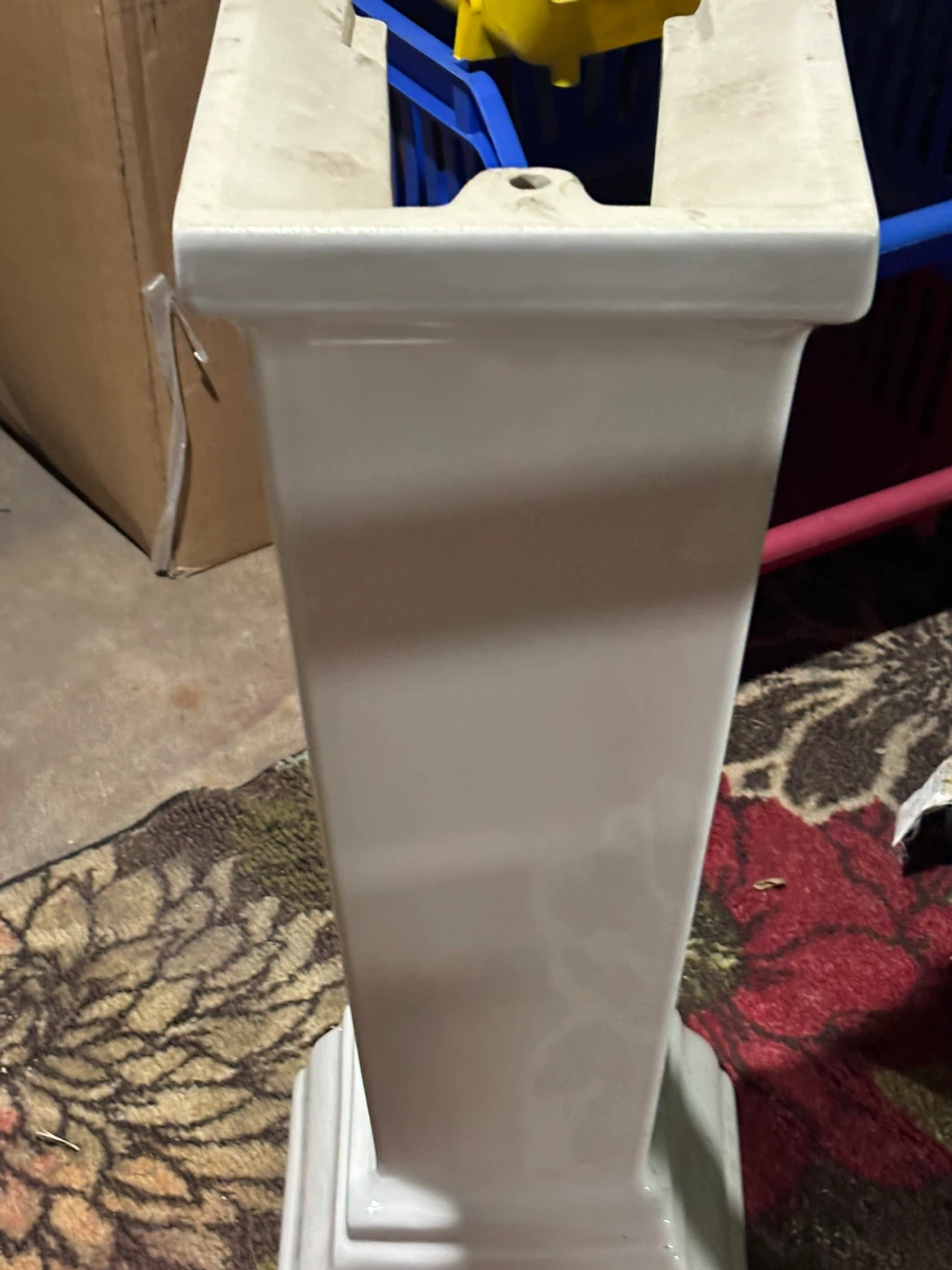 White Ceramic Pedestal Sink Base
