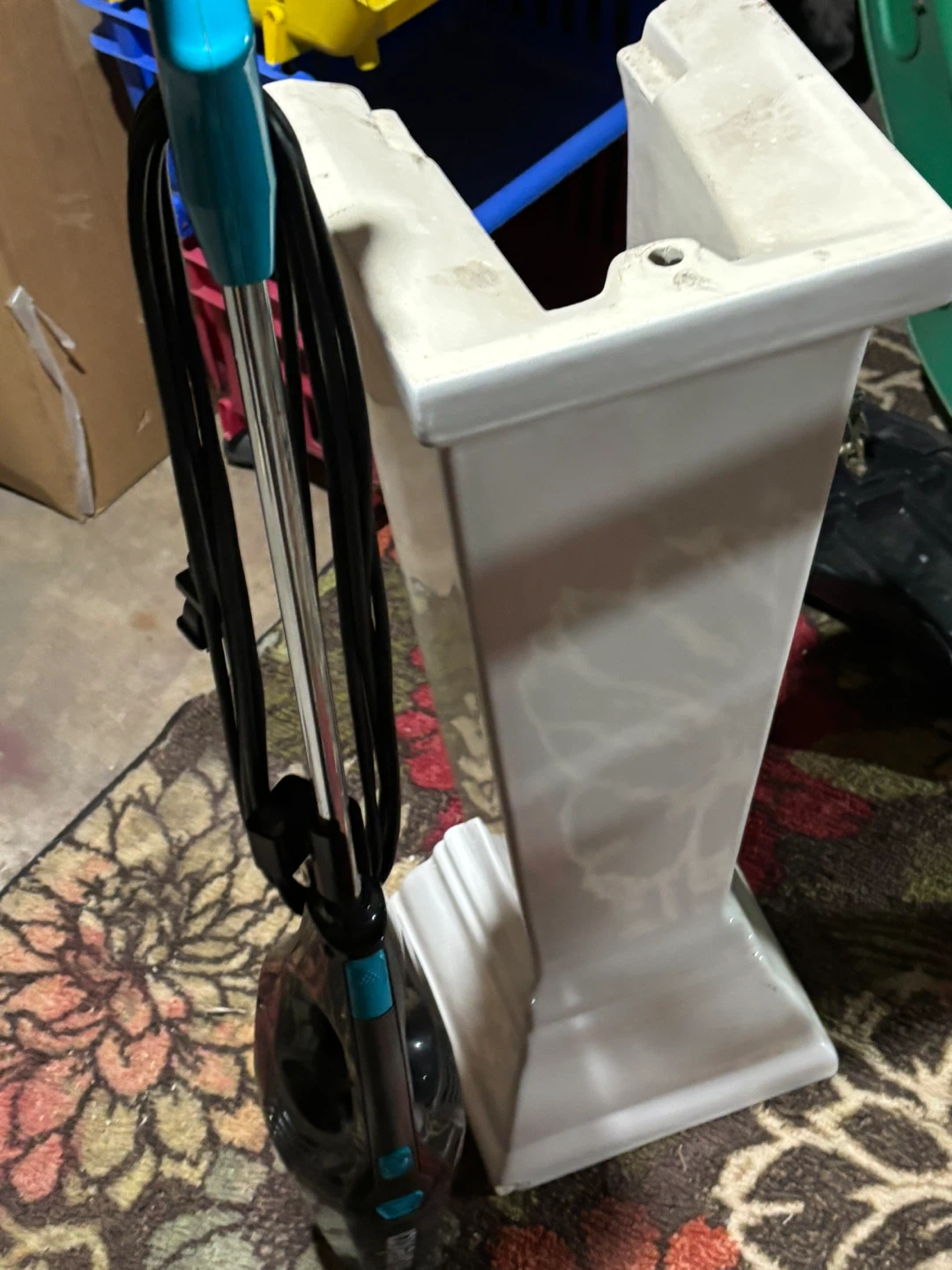 White Ceramic Pedestal Sink Base - photo 5