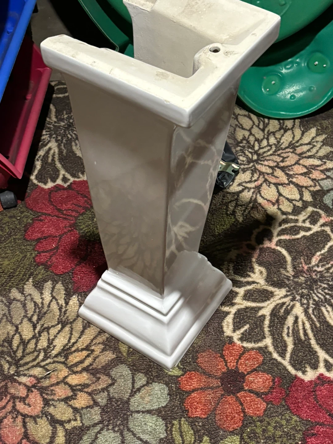 White Ceramic Pedestal Sink Base - photo 3
