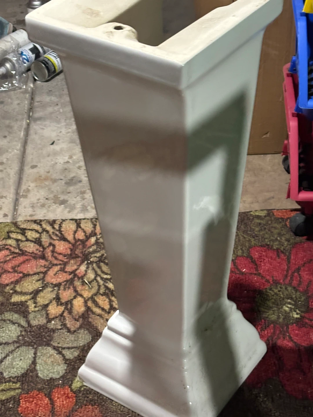 White Ceramic Pedestal Sink Base - photo 2