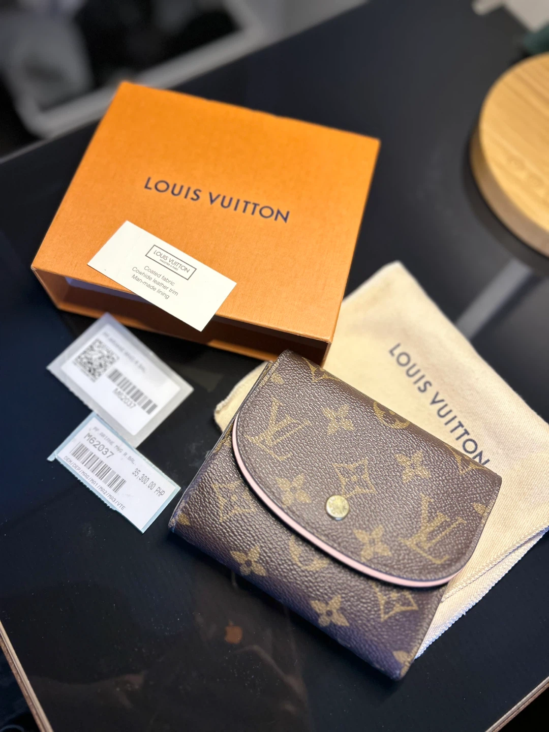 Louis Vuitton Monogram Small Wallet Pink Interior