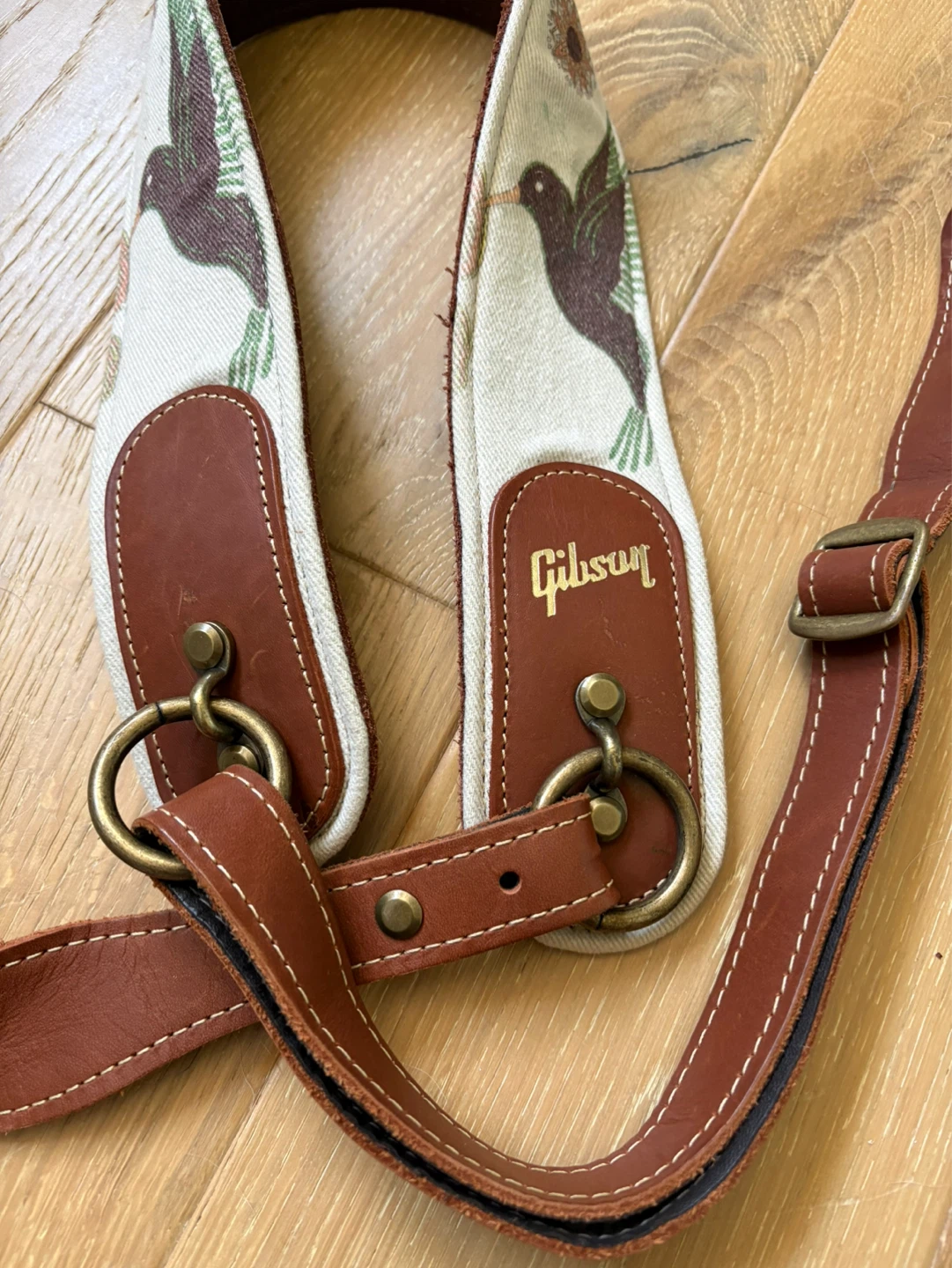 Gibson Leather Guitar Strap - Bird & Floral Pattern - photo 3