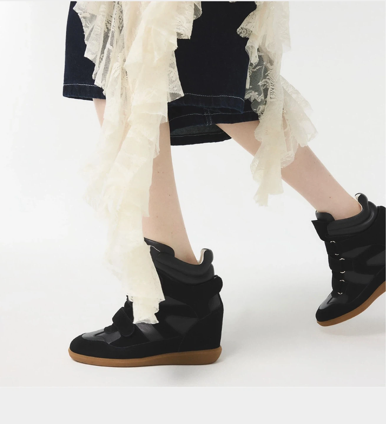 Black Wedge Sneakers - photo 2