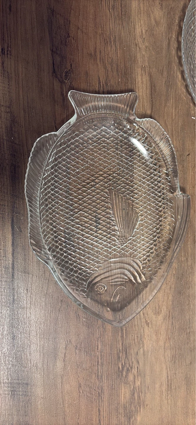 Glass Serving Tray - Fish & Grape Designs
