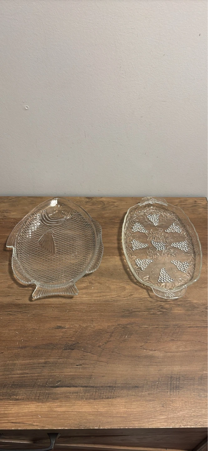 Glass Serving Tray - Fish & Grape Designs - photo 3