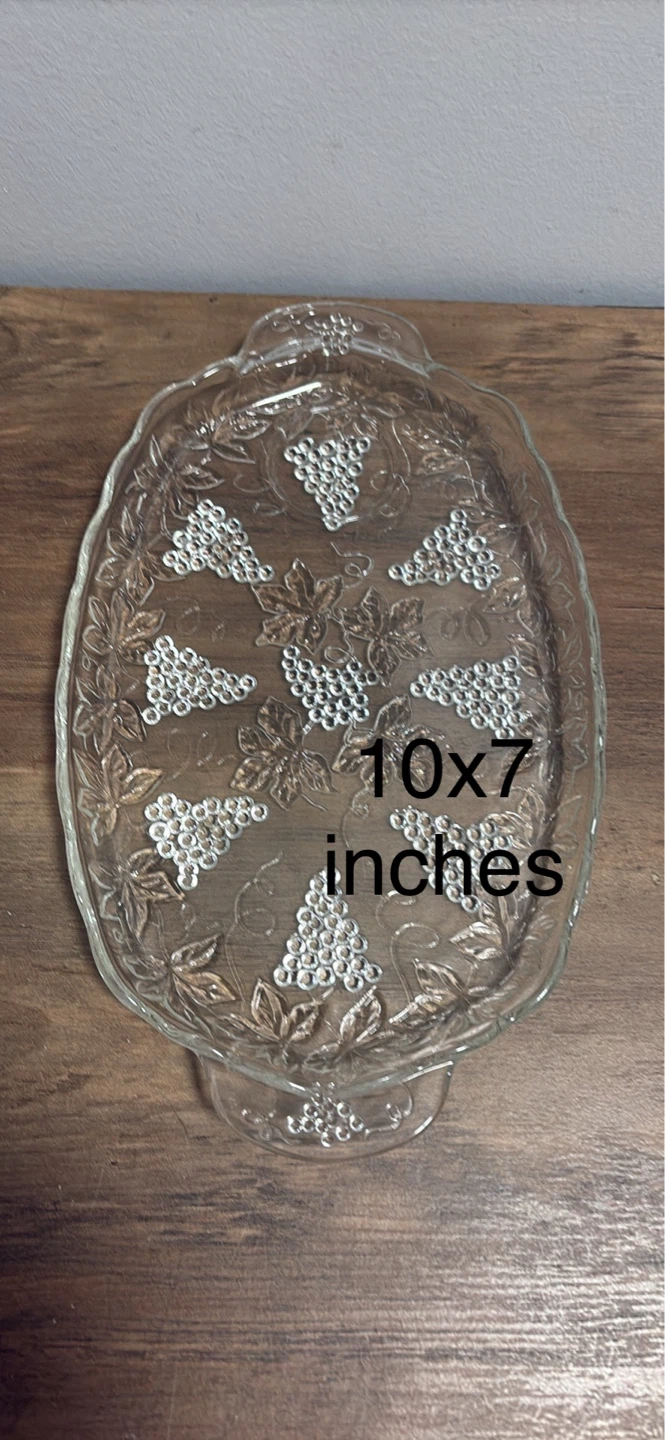 Glass Serving Tray - Fish & Grape Designs - photo 4
