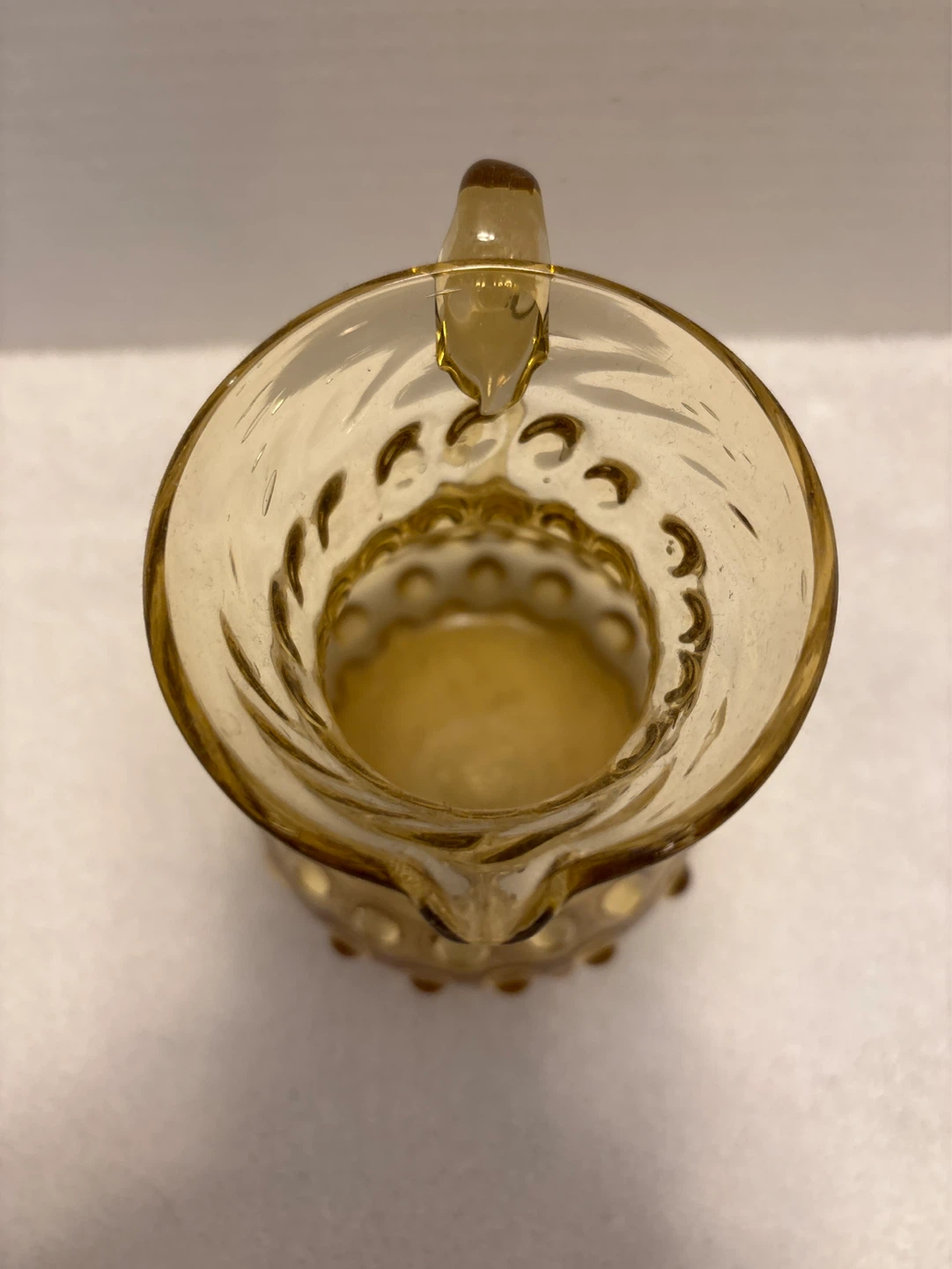 Amber hobnail glass creamer pitcher - photo 2