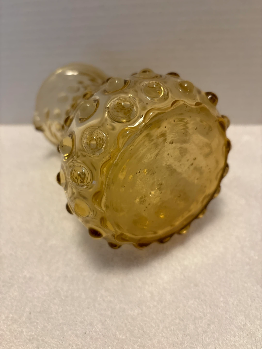 Amber hobnail glass creamer pitcher - photo 3