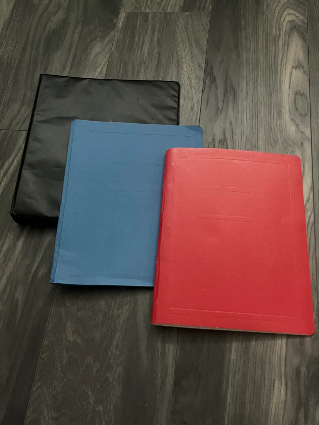 Black Binder, Red & Blue Folders