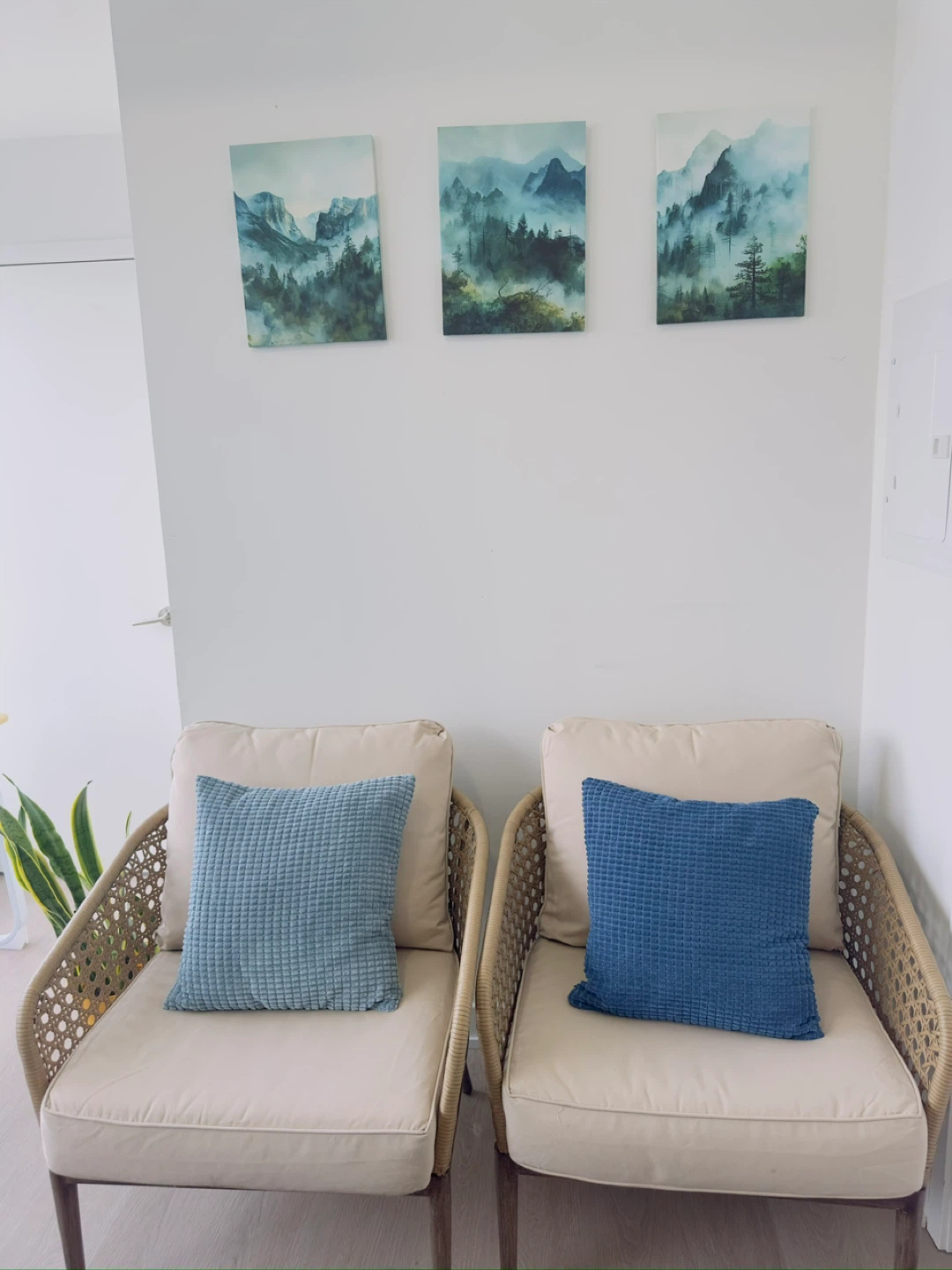 Set 2-Rattan Accent Chair with Cream Cushions - photo 5