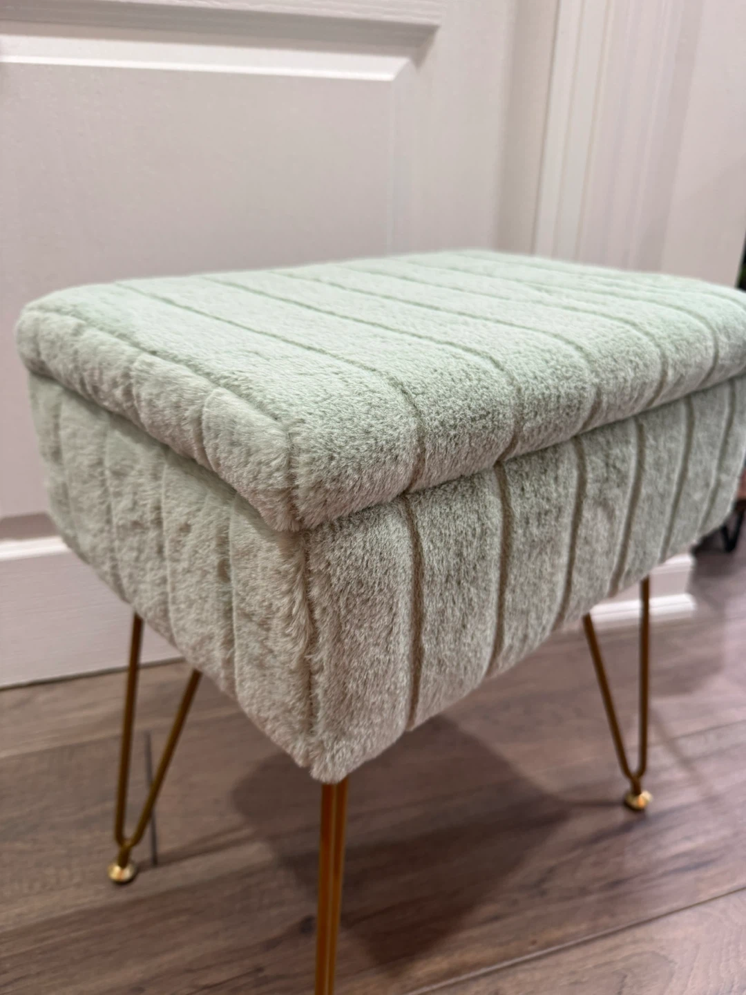 Vanity Chair Faux Fur Mint Green - photo 2