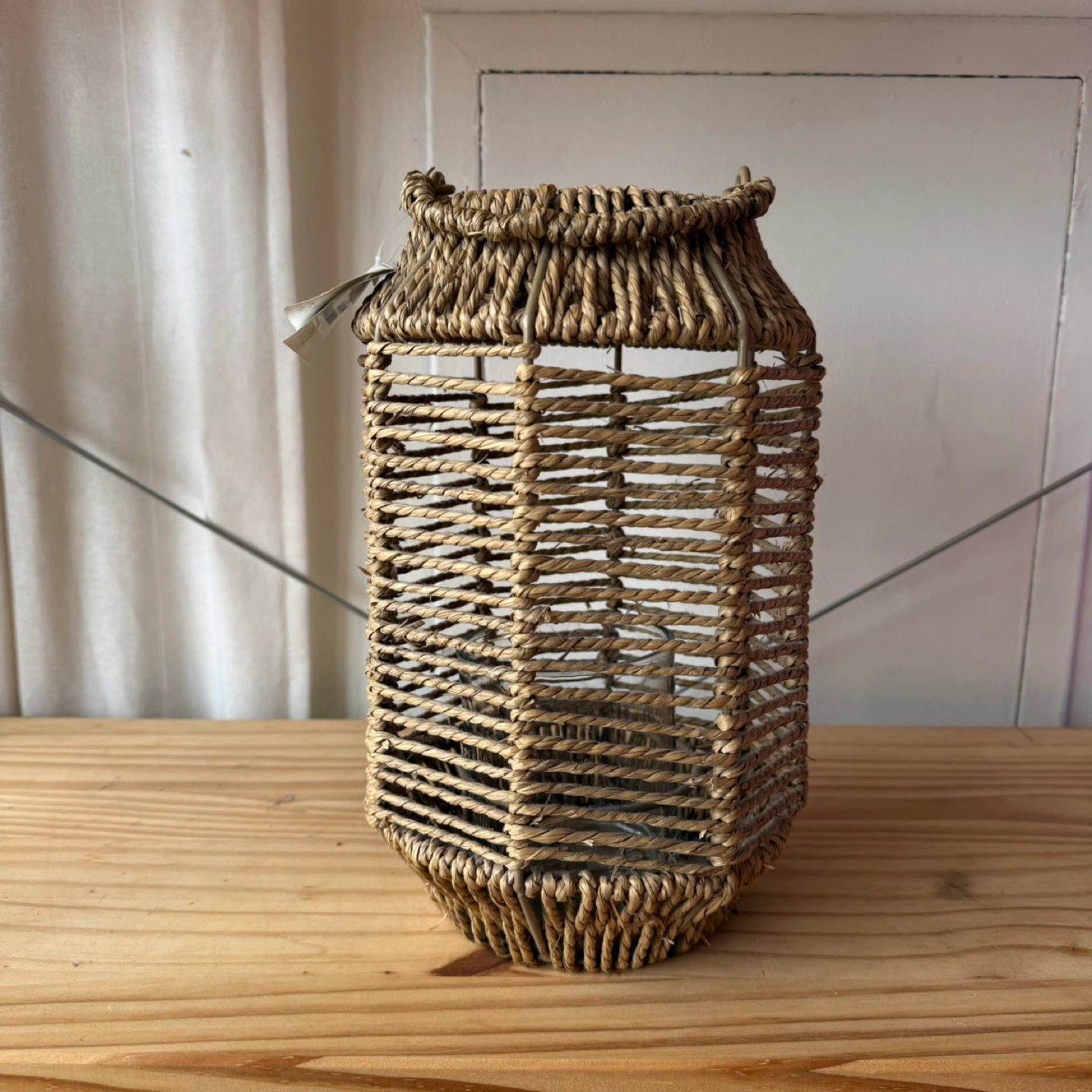 Woven Lantern with Glass Insert - photo 4