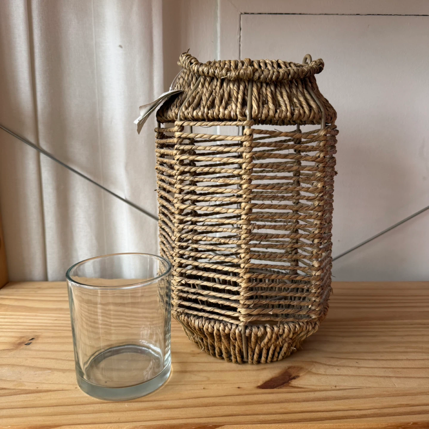 Woven Lantern with Glass Insert - photo 3