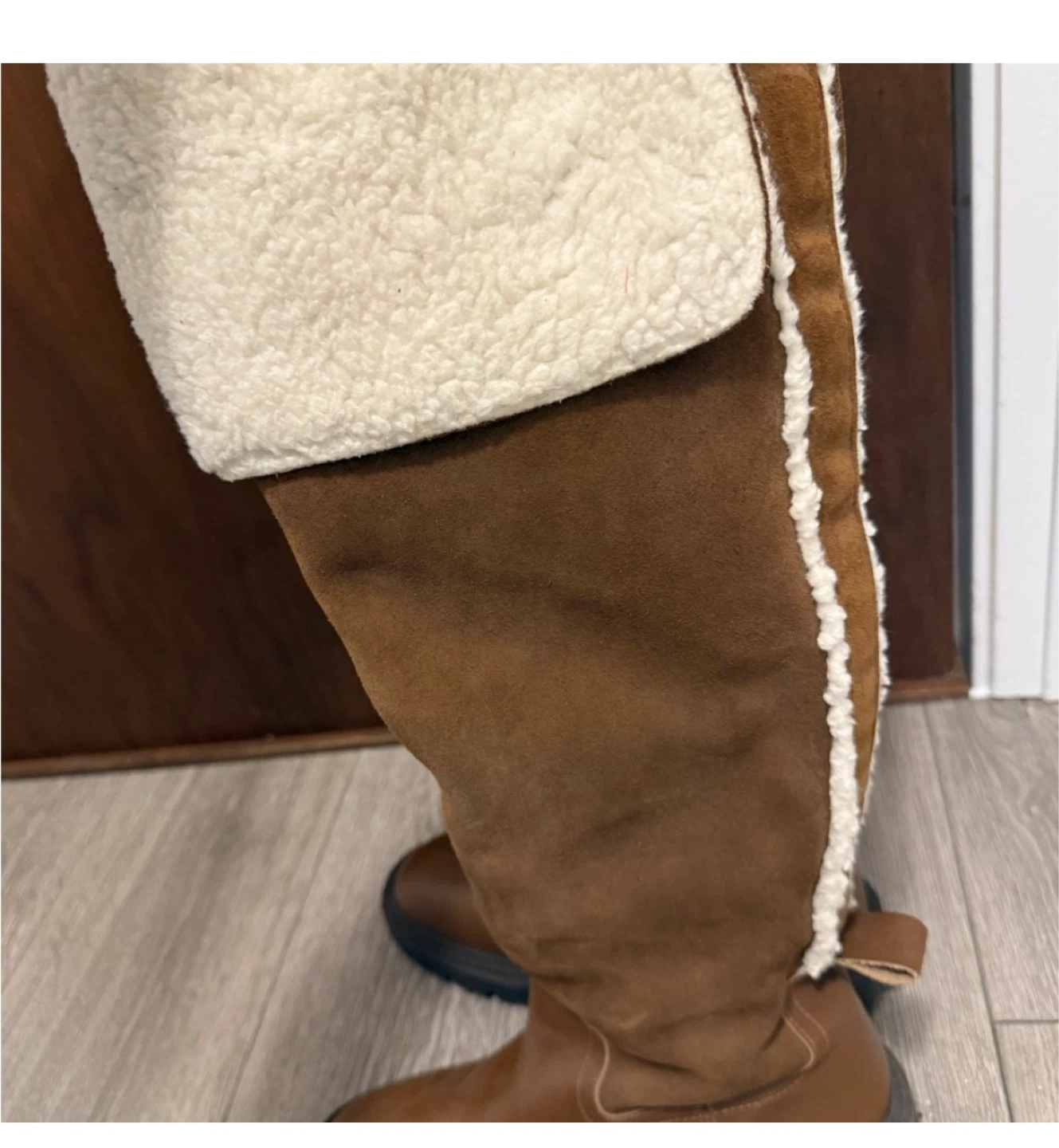 Brown Suede and Shearling Lined Boots - photo 3