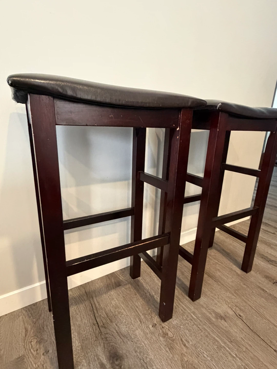 Pair of Dark Brown Bar Stools - photo 4
