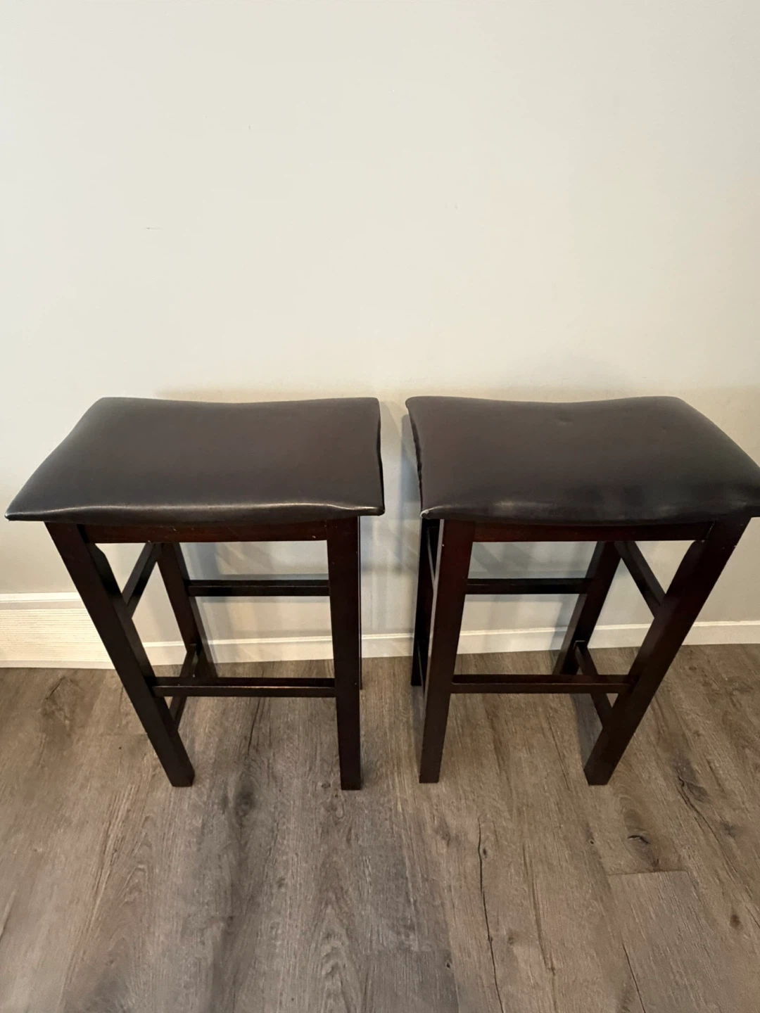 Pair of Dark Brown Bar Stools - photo 2