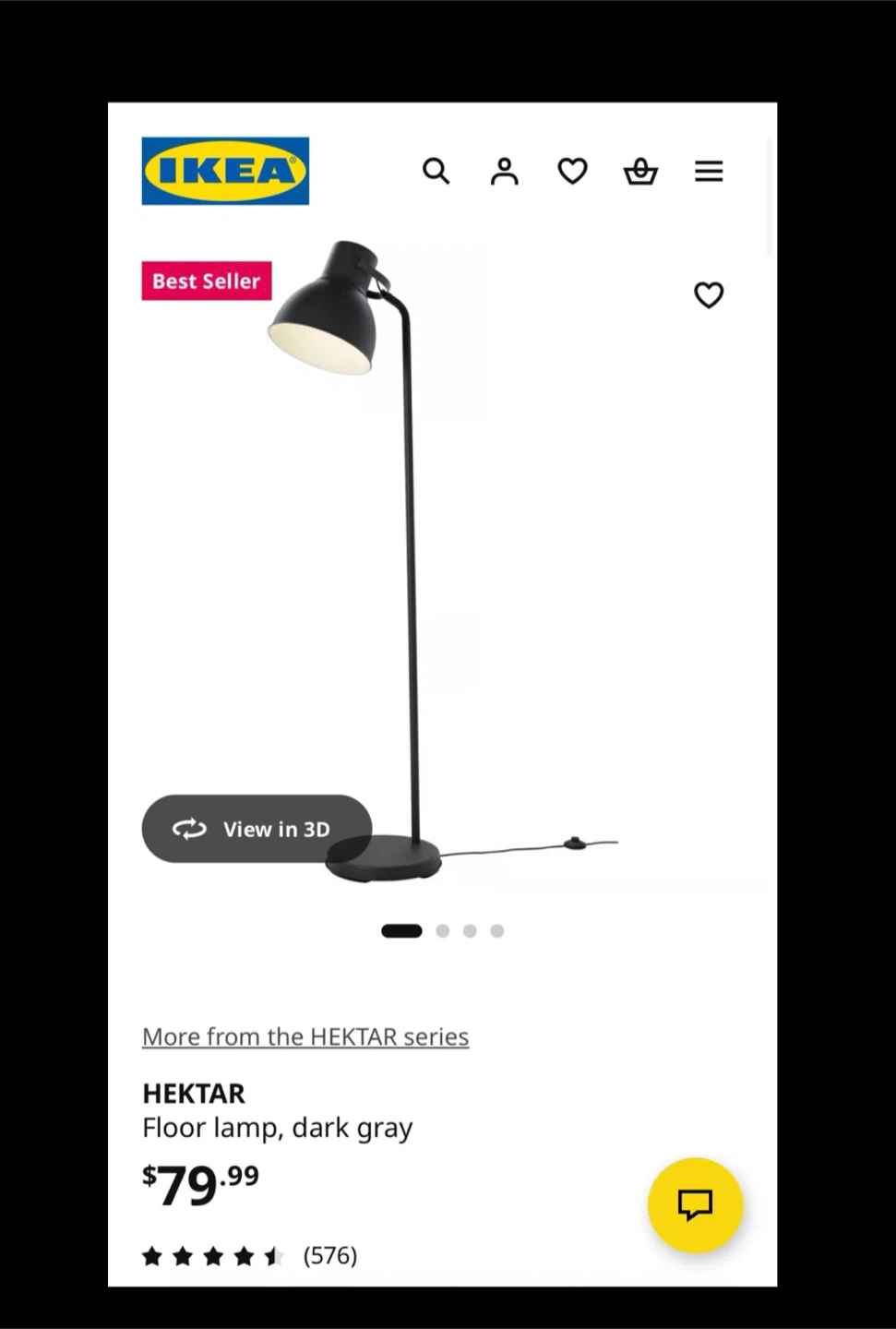IKEA HEKTAR Floor Lamp - Dark Gray
