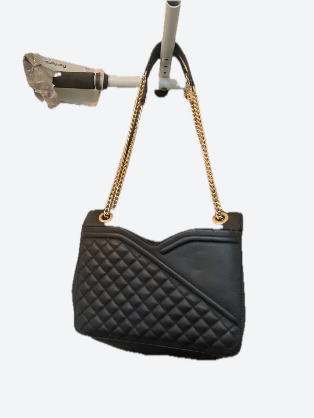 Black Quilted Chain Shoulder Bag - photo 3