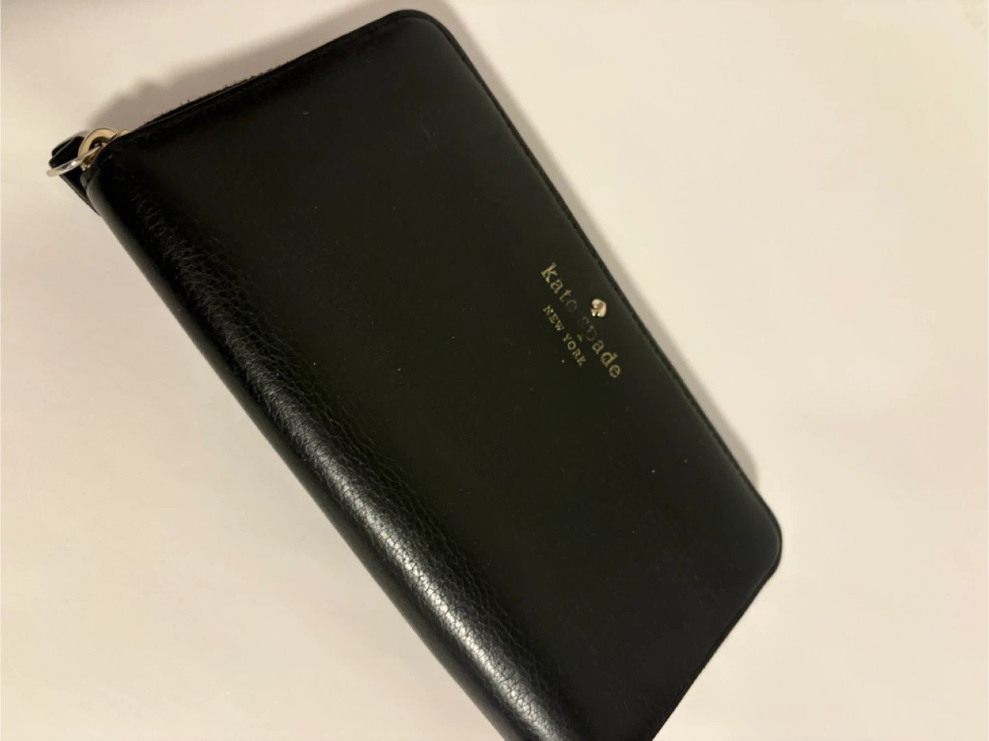 Kate Spade Black Leather Zip Around Wallet