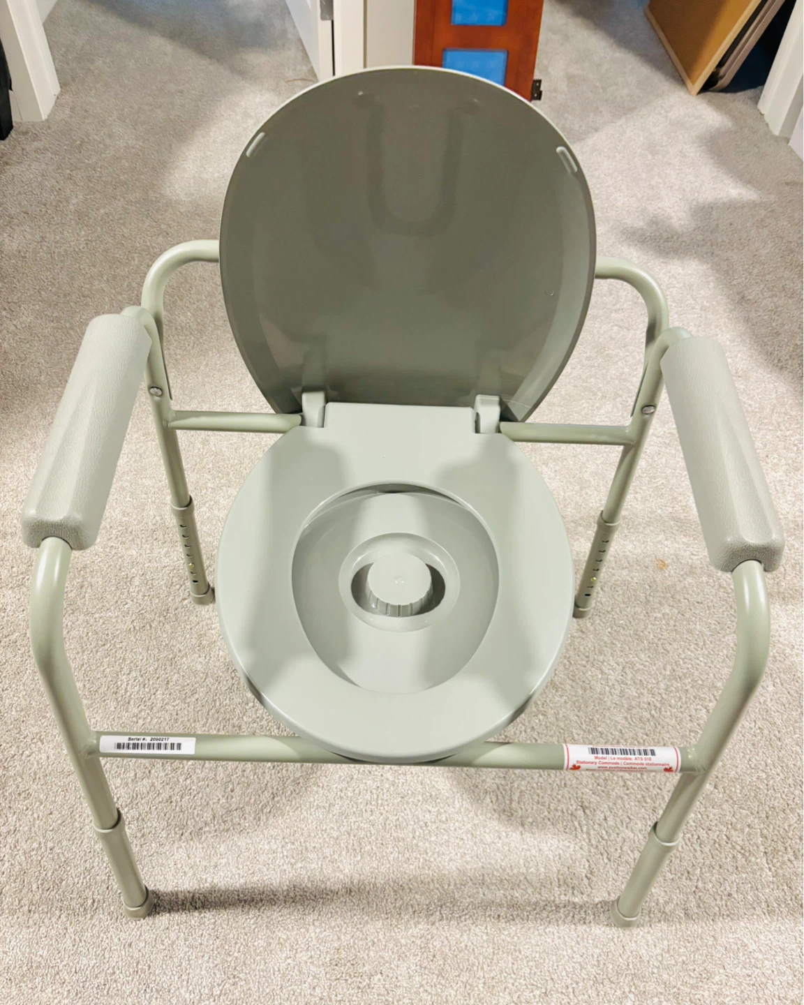 Brand New Stationary Commode with Arms