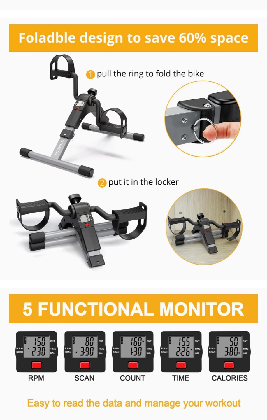 Foldable Mini Exercise Bike - photo 3