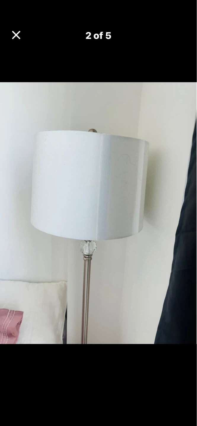 Floor Lamp with White Drum Shade