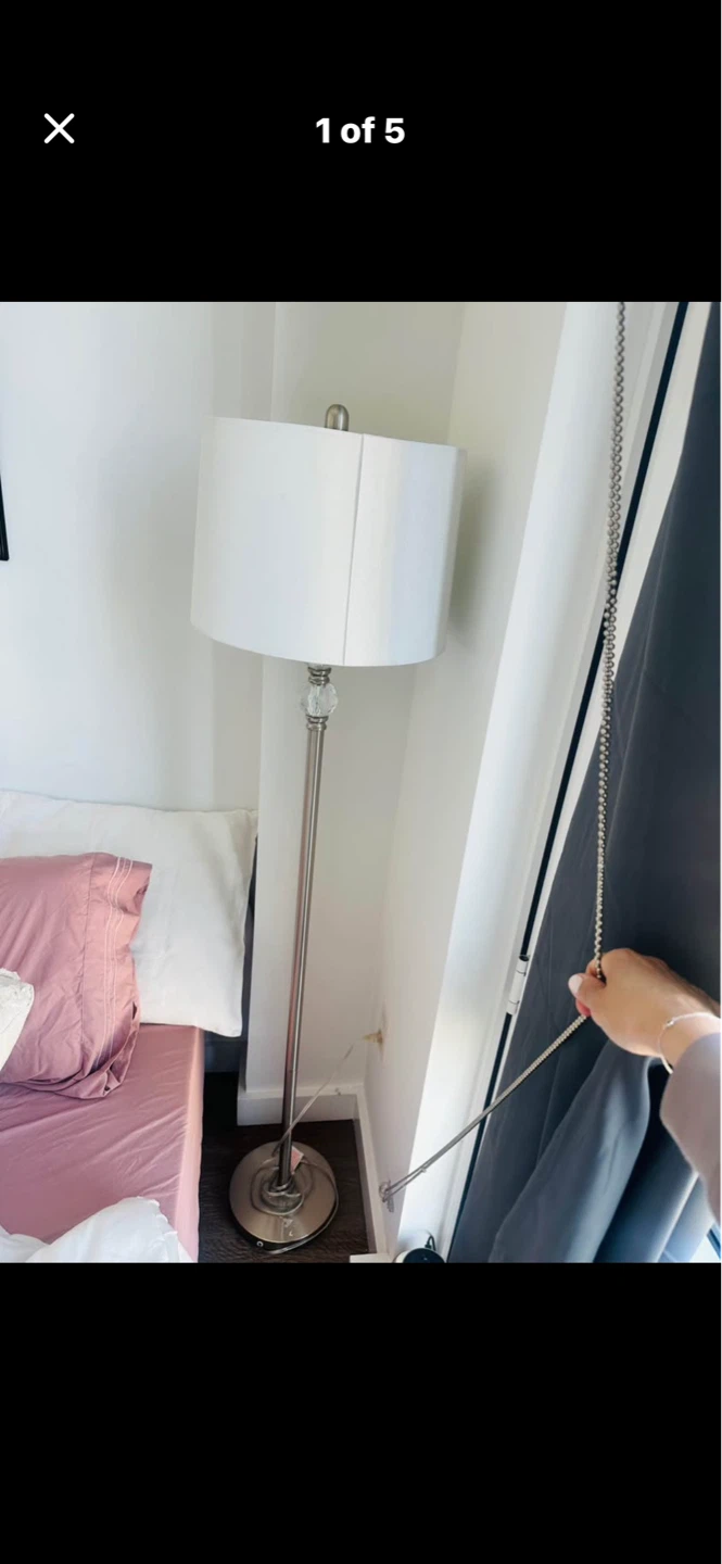 Floor Lamp with White Drum Shade - photo 2