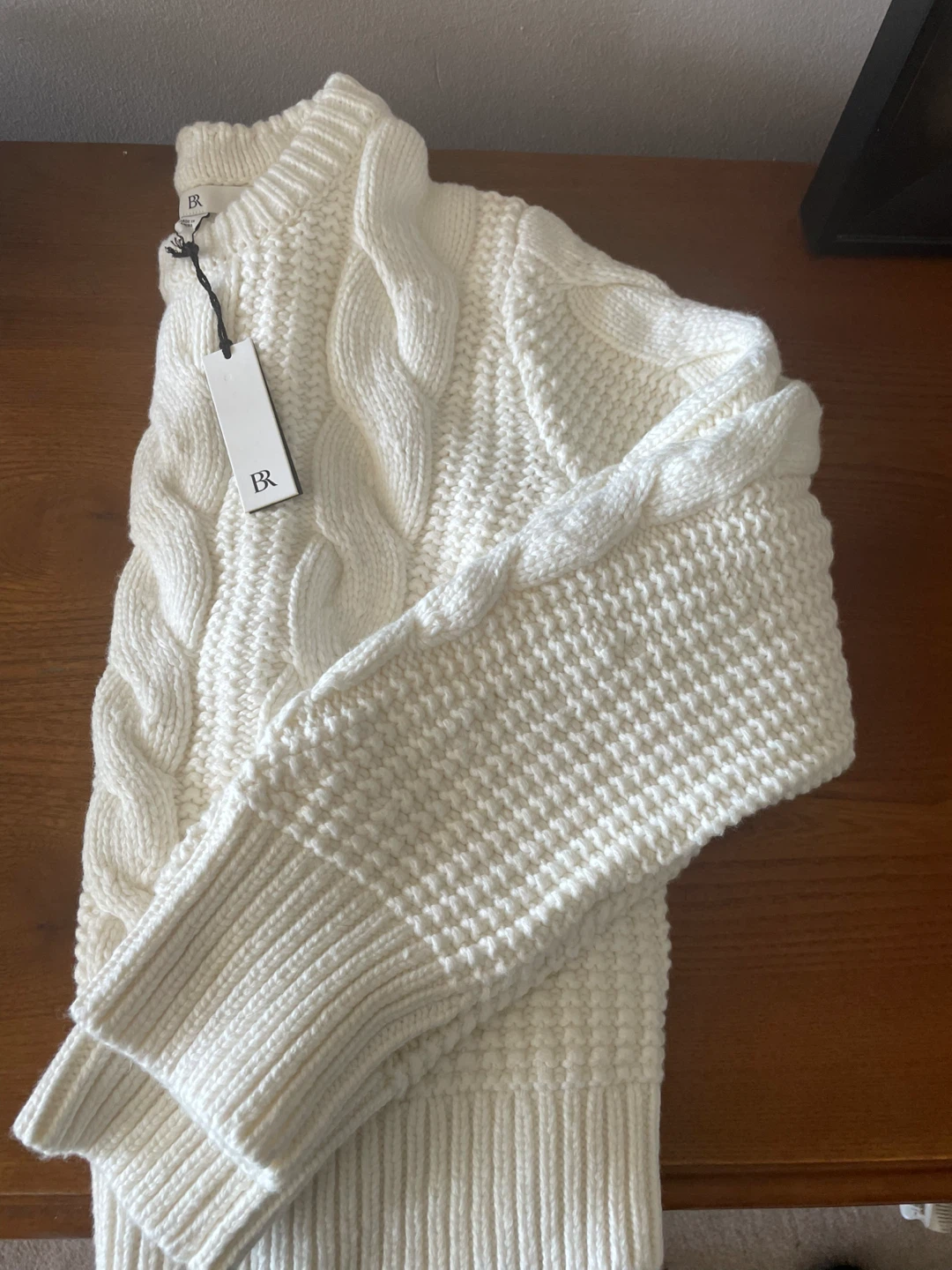 Banana Republic Cream Cable Knit Sweater