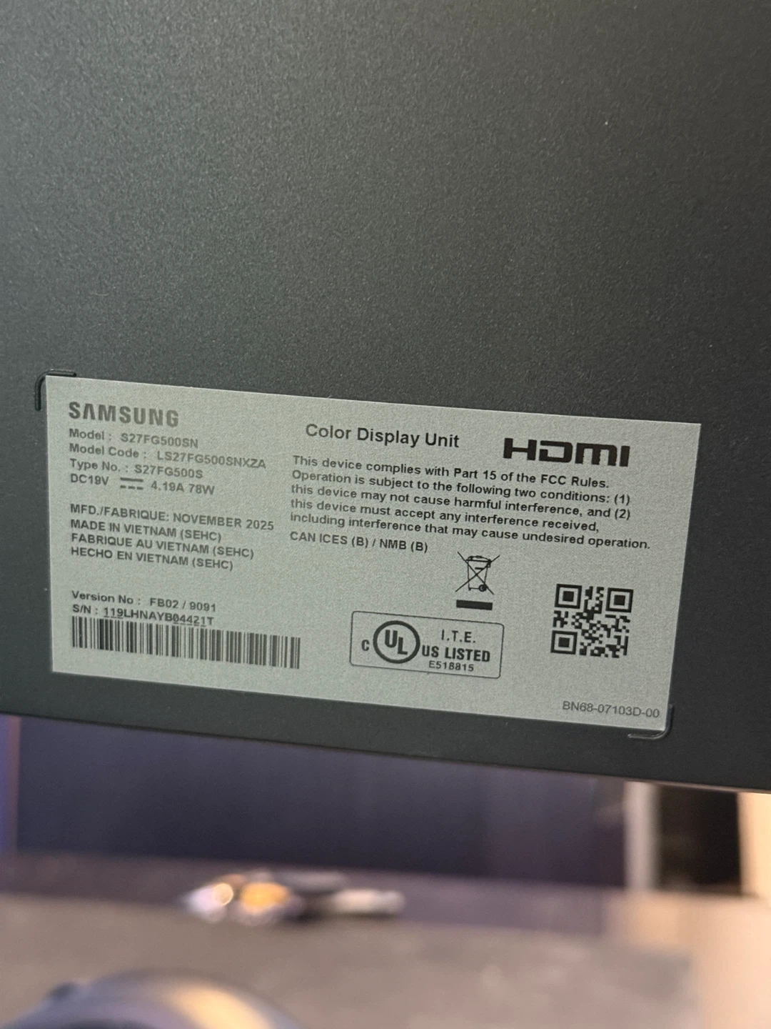 Samsung 27” Odyssey OLED G5 G50SF QHD 180Hz Gaming Monitor - photo 2