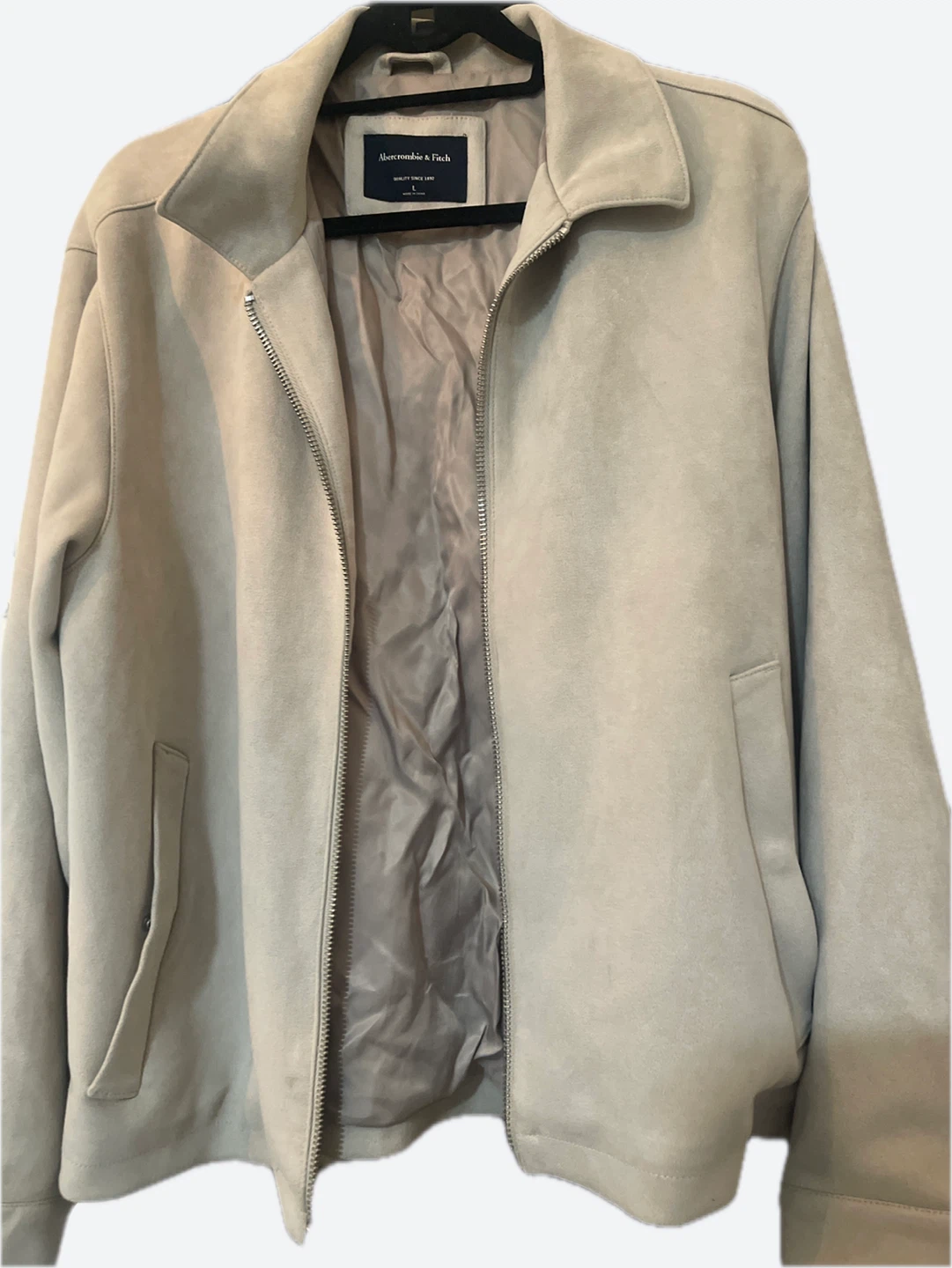 Abercrombie & Fitch Men's Suede-Like Bomber Jacket Size L