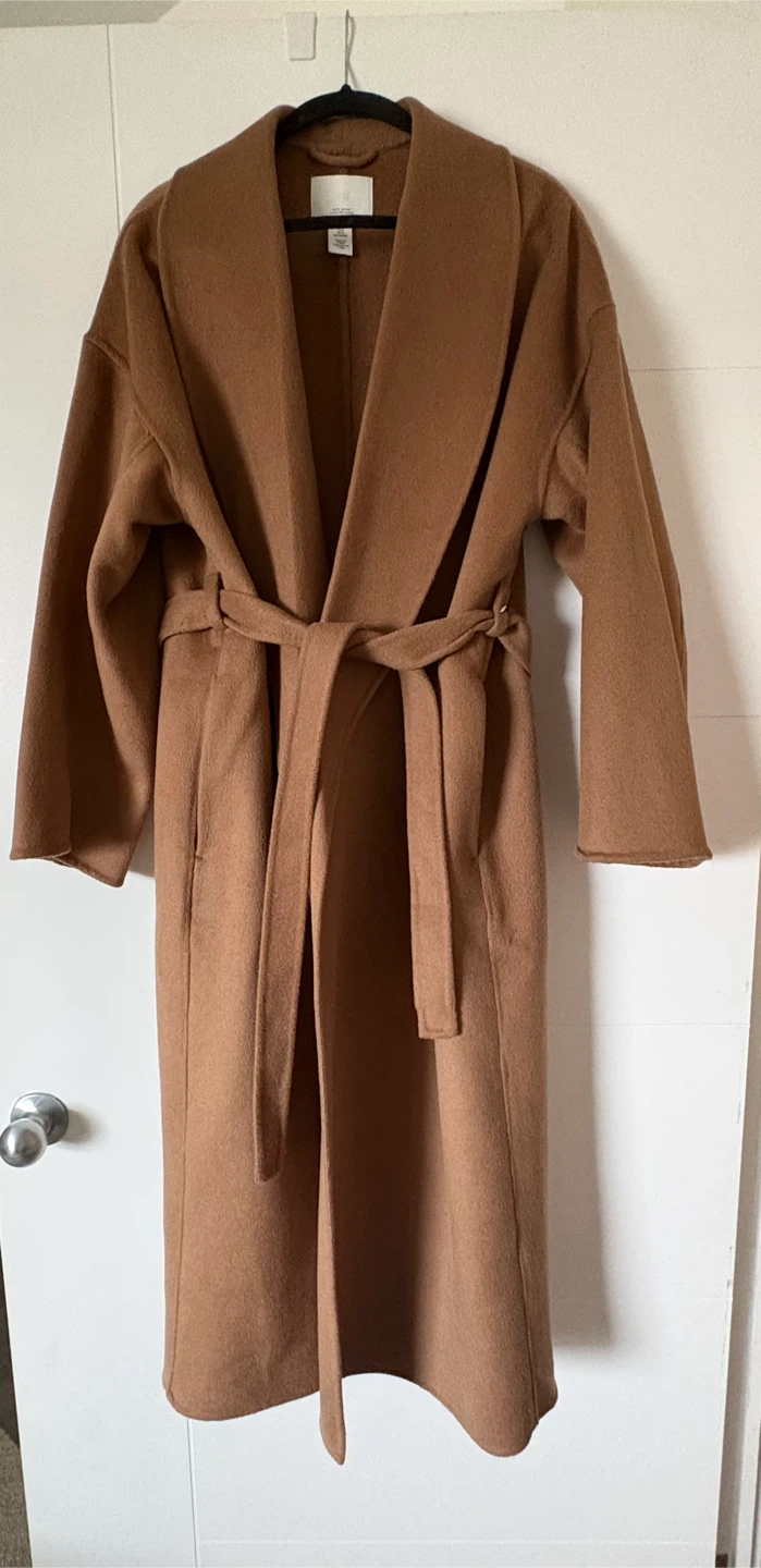 Wool Blend Belted Coat