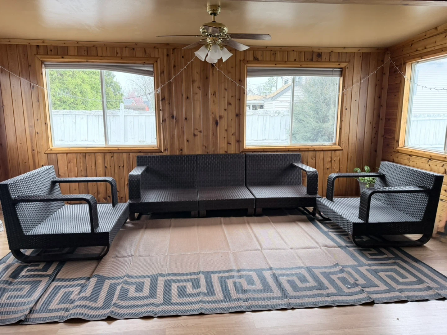 Wicker Patio Furniture Set - 3 Seater Sofa and 2 Chairs