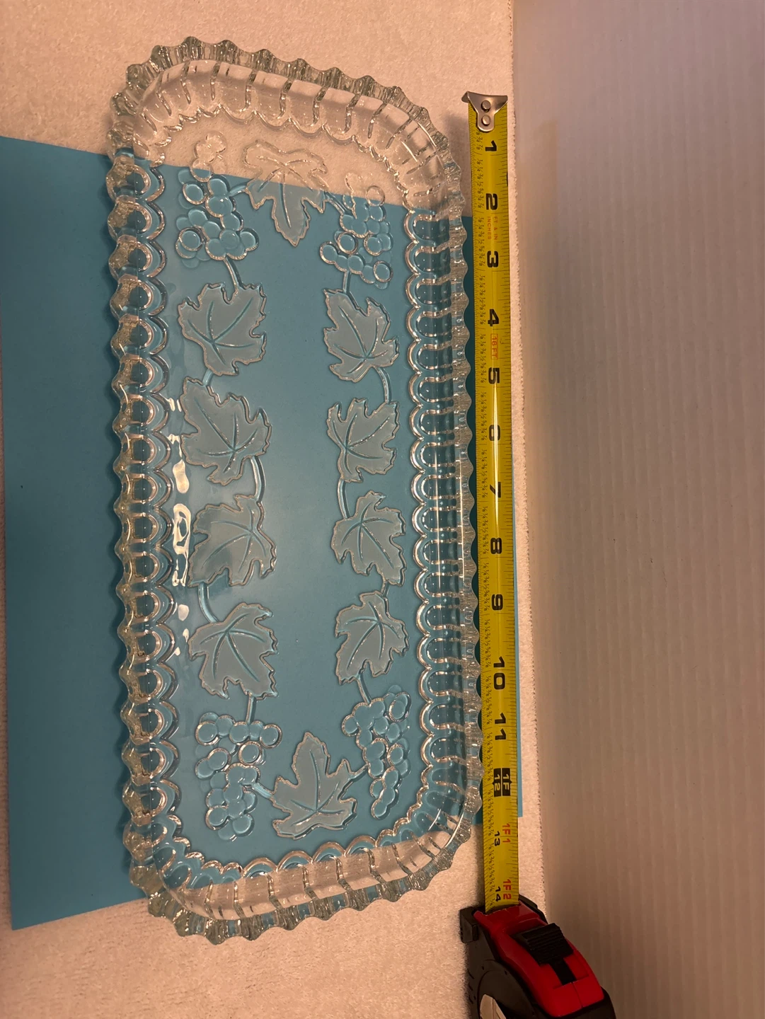 Crystal Tray with Grape and Leaf Embossing - photo 3