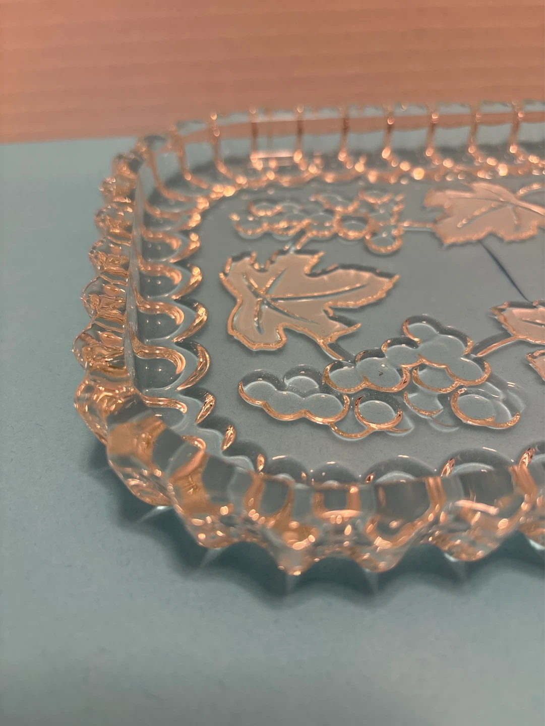 Crystal Tray with Grape and Leaf Embossing - photo 5