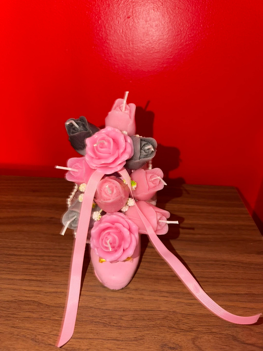 Pink High Heel Rose Candle Arrangement - photo 4
