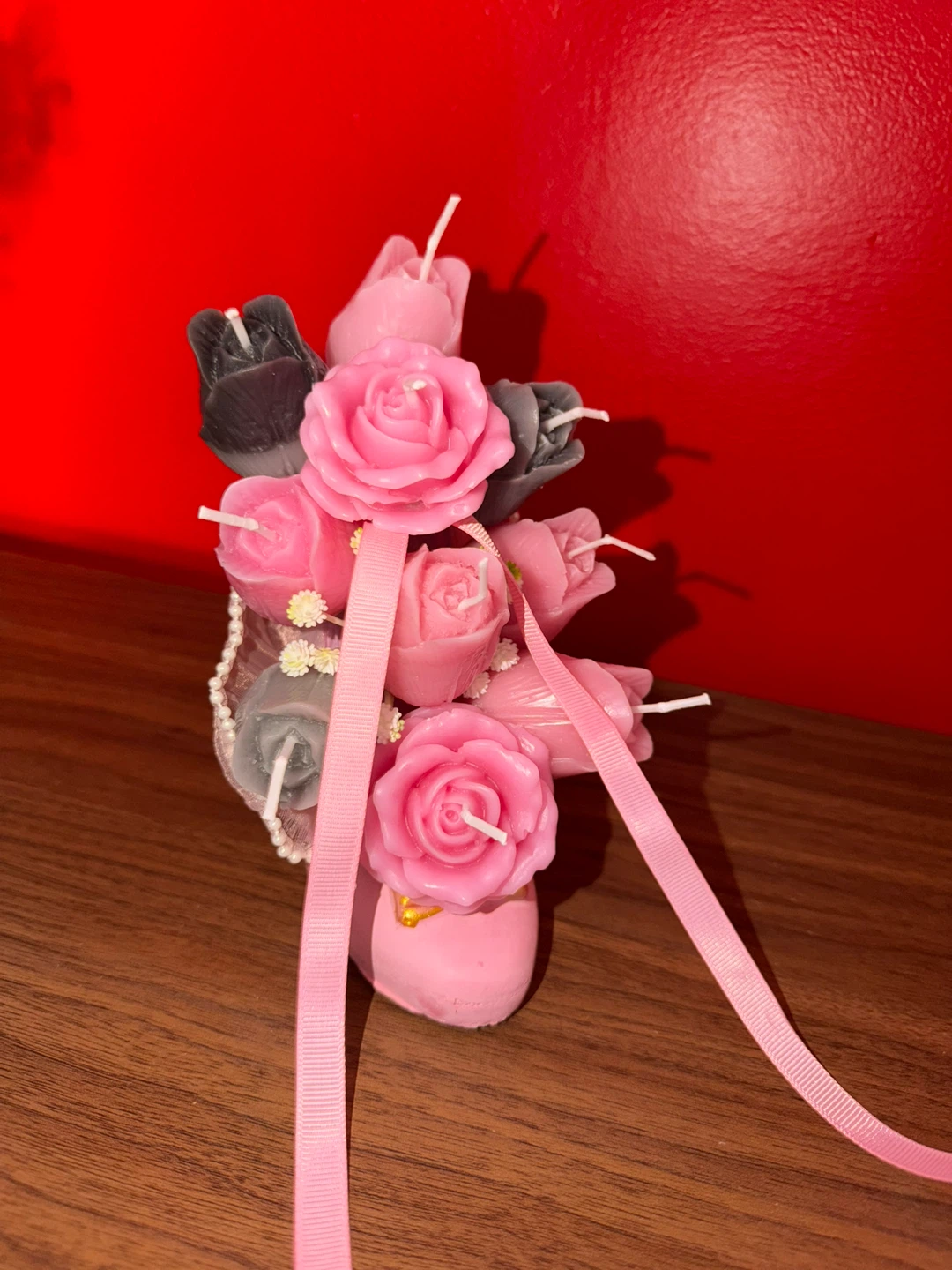 Pink High Heel Rose Candle Arrangement - photo 5