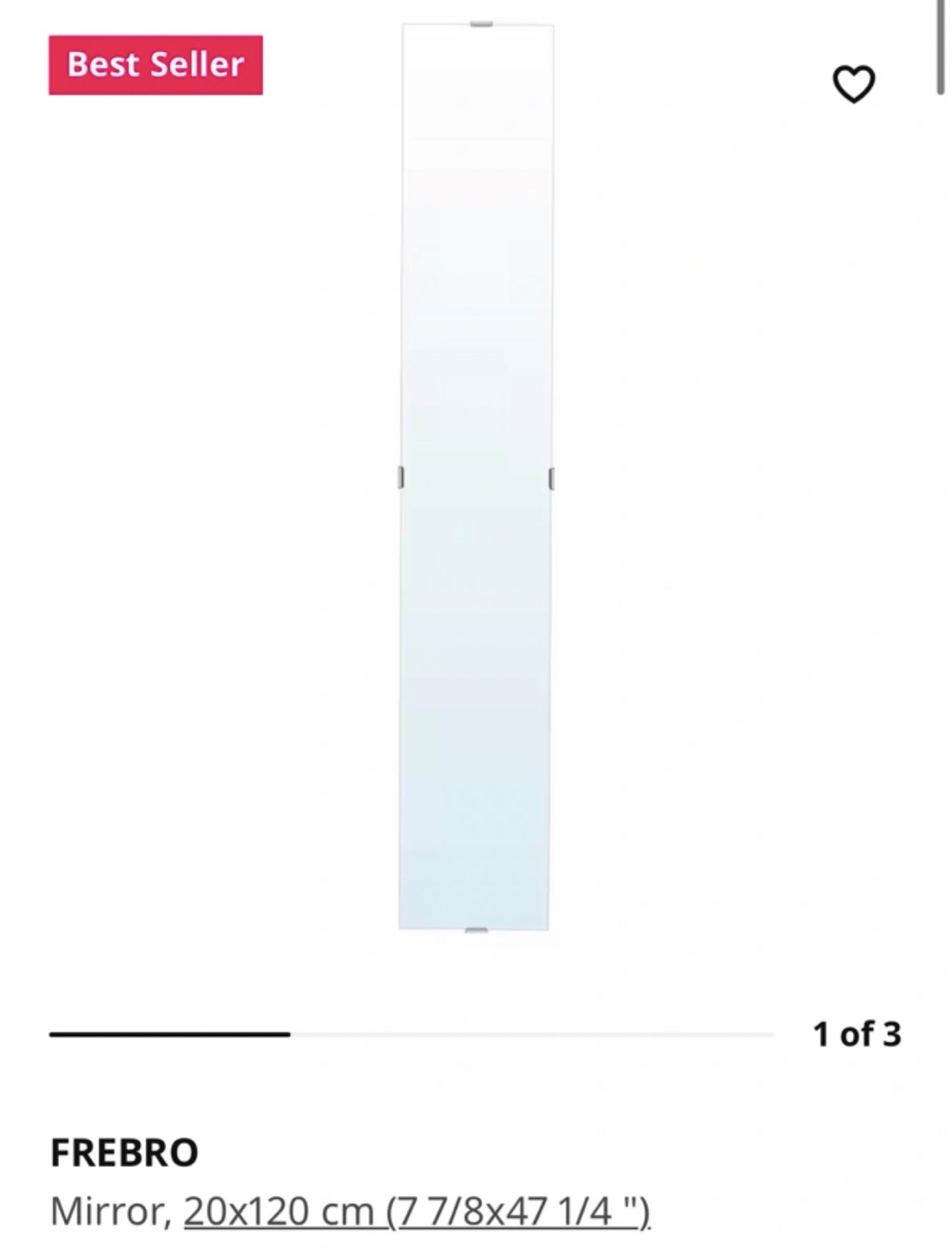 FREE FREBRO Mirror 20x120 cm