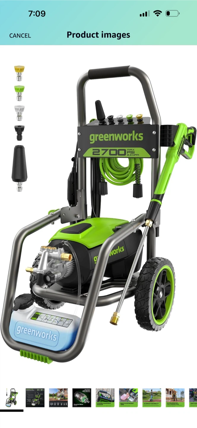 Greenworks 2300 PSI 2.3 GPM Electric Pressure Washer