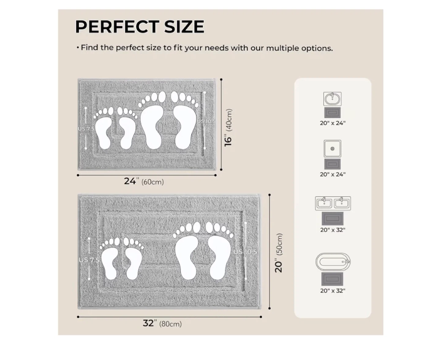 GRANNY SAYS Bath Rug Set (2 Piece, Grey) - photo 2