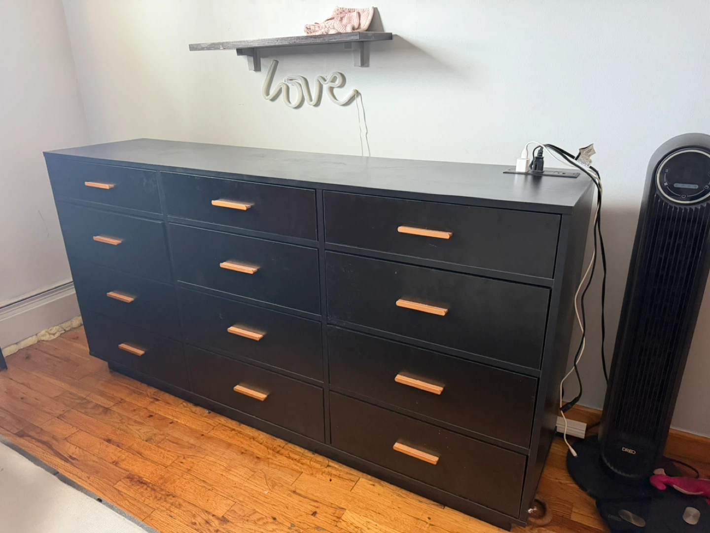 Black Dresser with 12 Drawers