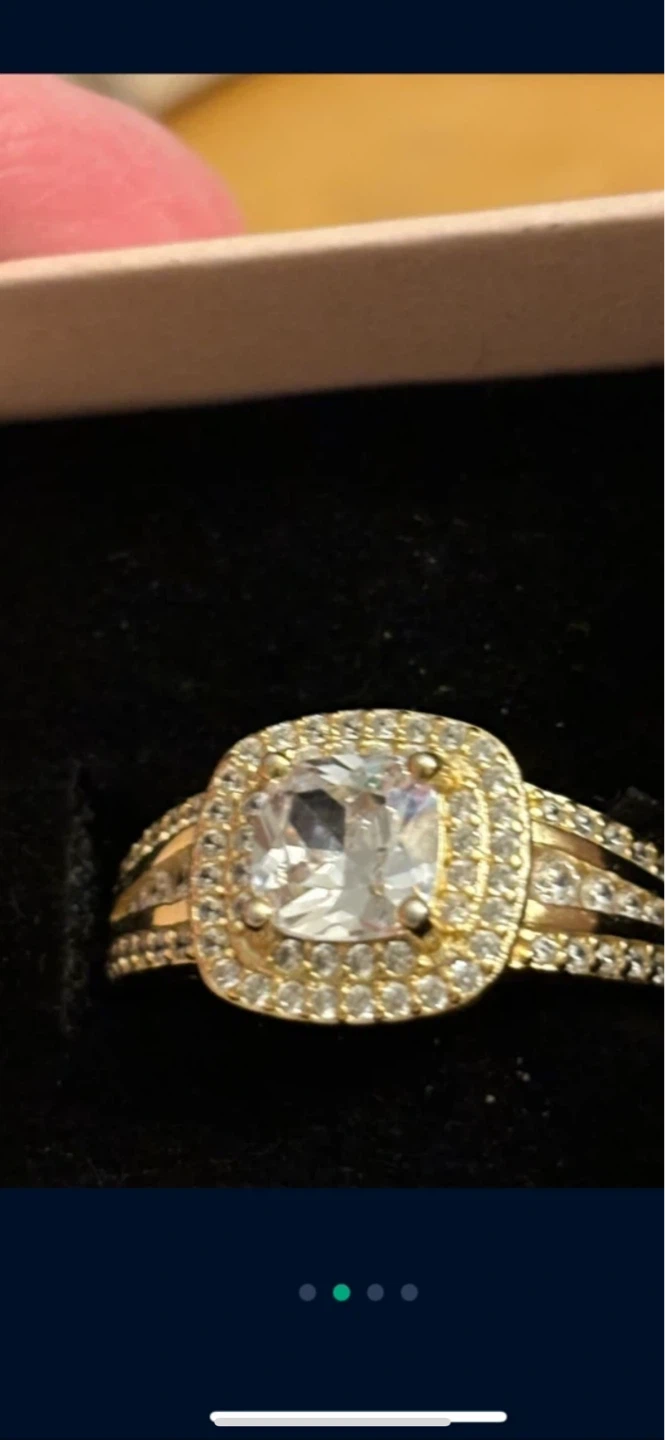 Gold ring14 K  with  Cushion Cut Stone size 11 - photo 2