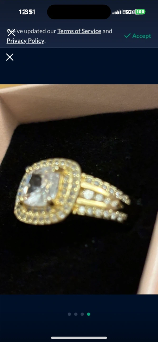 Gold ring14 K  with  Cushion Cut Stone size 11 - photo 3