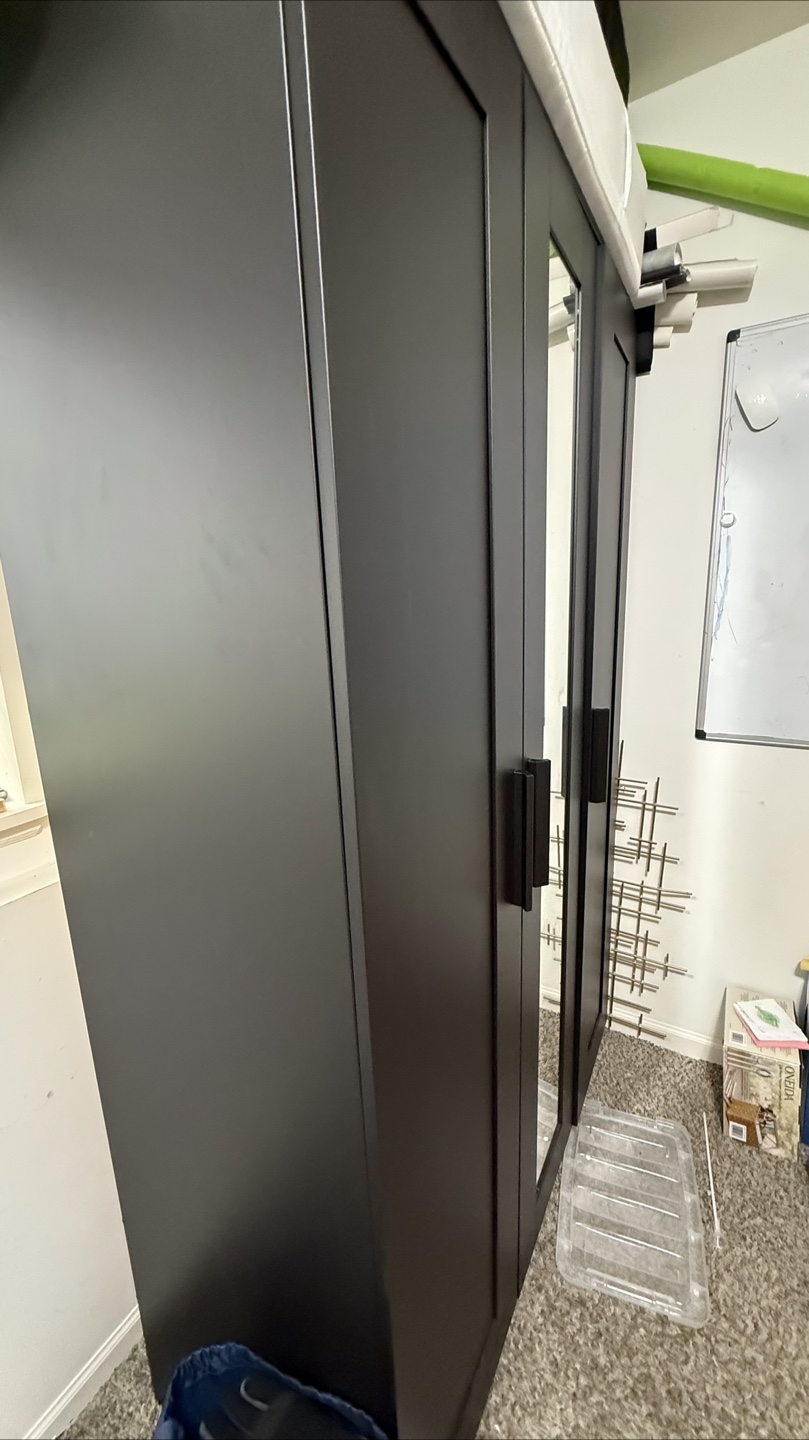 Black Wardrobe with Mirrored Doors - photo 2